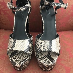 Topshop Faux Snakeskin Platforms